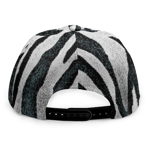 White Tiger Stripe Pattern Print Snapback Cap