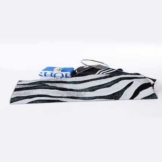 White Tiger Stripe Pattern Print Sports Towel