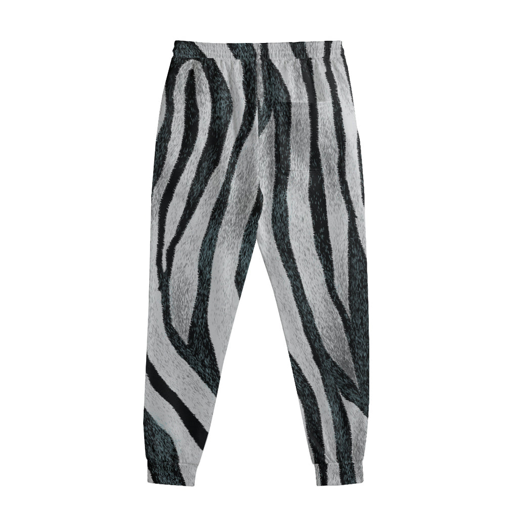 White Tiger Stripe Pattern Print Sweatpants