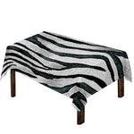 White Tiger Stripe Pattern Print Tablecloth