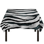 White Tiger Stripe Pattern Print Tablecloth
