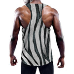 White Tiger Stripe Pattern Print Training Tank Top