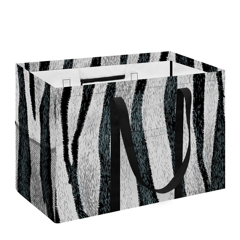 White Tiger Stripe Pattern Print Utility Tote Bag