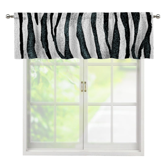 White Tiger Stripe Pattern Print Window Valance