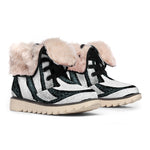 White Tiger Stripe Pattern Print Winter Boots