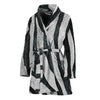 White Tiger Stripe Pattern Print Women's Bathrobe