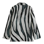 White Tiger Stripe Pattern Print Women's Cotton Blazer