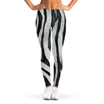 White Tiger Stripe Pattern Print Women's Leggings