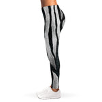White Tiger Stripe Pattern Print Women's Leggings