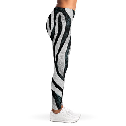 White Tiger Stripe Pattern Print Women's Leggings