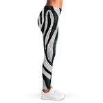 White Tiger Stripe Pattern Print Women's Leggings