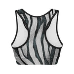 White Tiger Stripe Pattern Print Women's Sports Bra