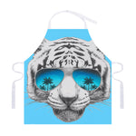 White Tiger With Sunglasses Print Adjustable Apron