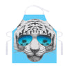 White Tiger With Sunglasses Print Adjustable Apron