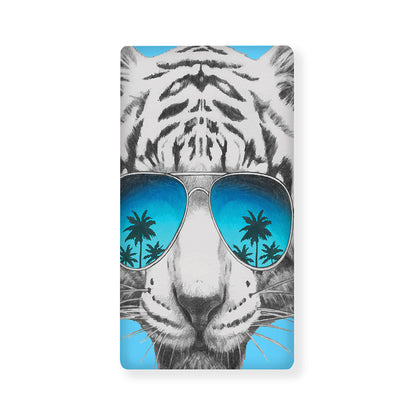 White Tiger With Sunglasses Print Baby Crib Sheet