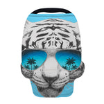White Tiger With Sunglasses Print Baby Seat Cover