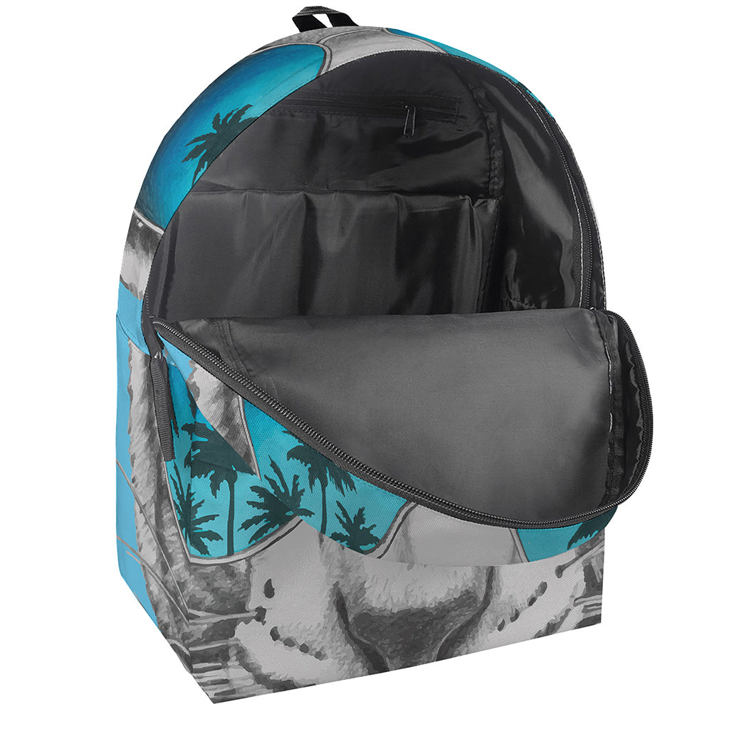 White Tiger With Sunglasses Print Backpack