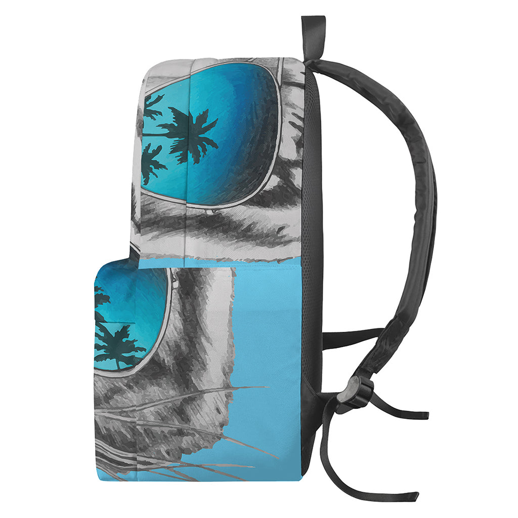 White Tiger With Sunglasses Print Backpack