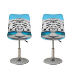 White Tiger With Sunglasses Print Bar Stool Covers