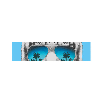 White Tiger With Sunglasses Print Bed Runner