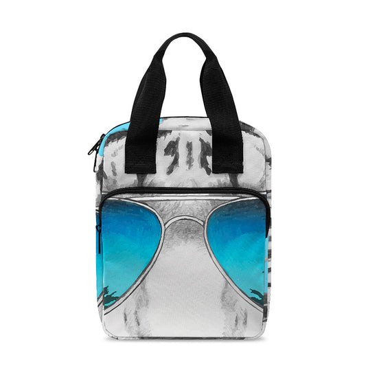White Tiger With Sunglasses Print Bible Tote Bag