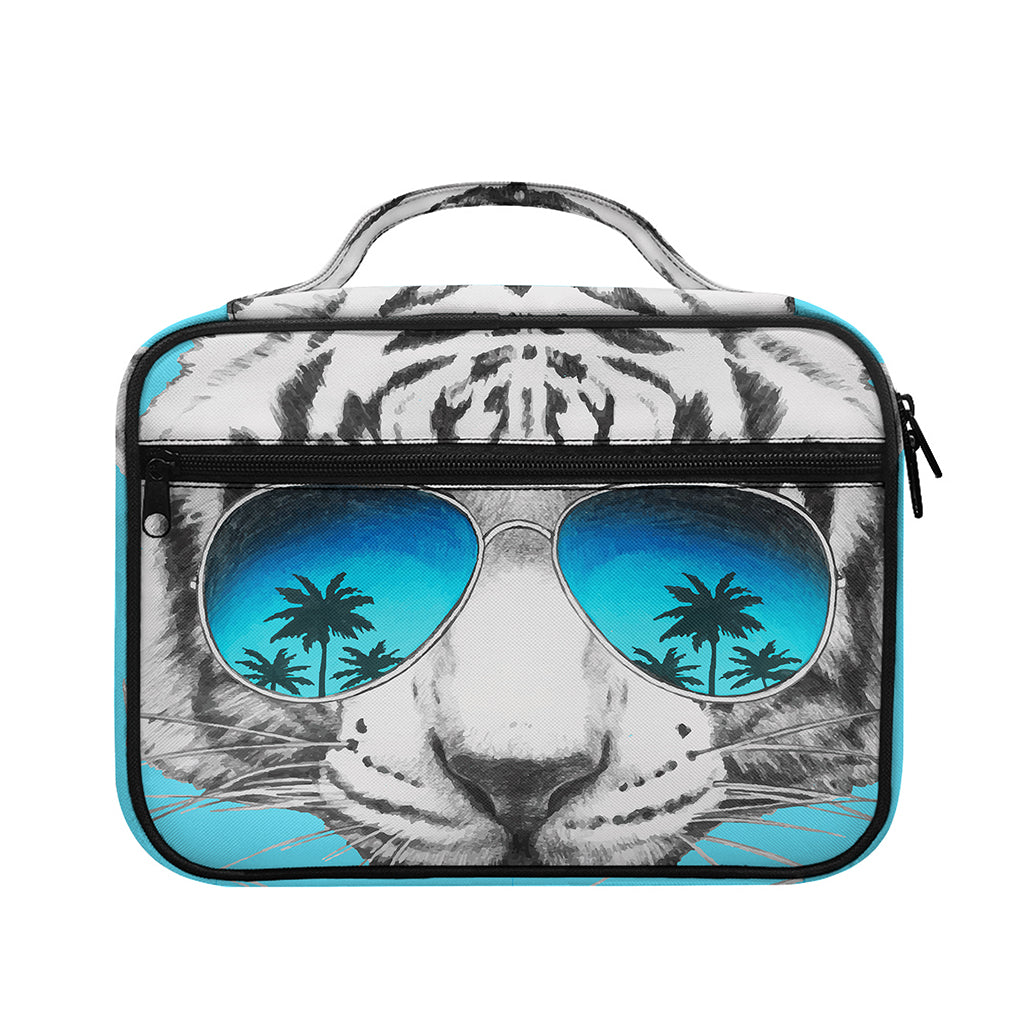 White Tiger With Sunglasses Print Briefcase Bible Bag