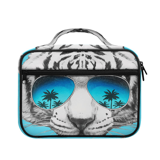 White Tiger With Sunglasses Print Briefcase Bible Bag