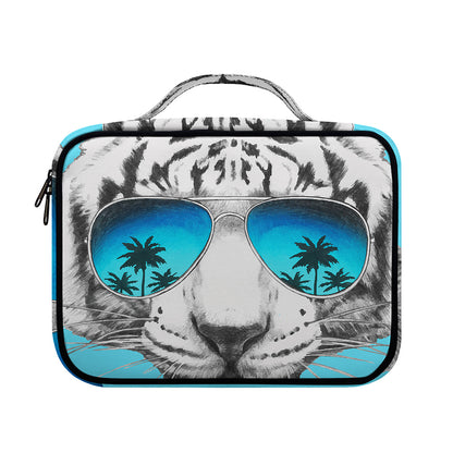 White Tiger With Sunglasses Print Briefcase Bible Bag
