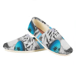 White Tiger With Sunglasses Print Casual Shoes