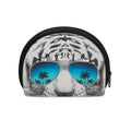 White Tiger With Sunglasses Print Coin Purse