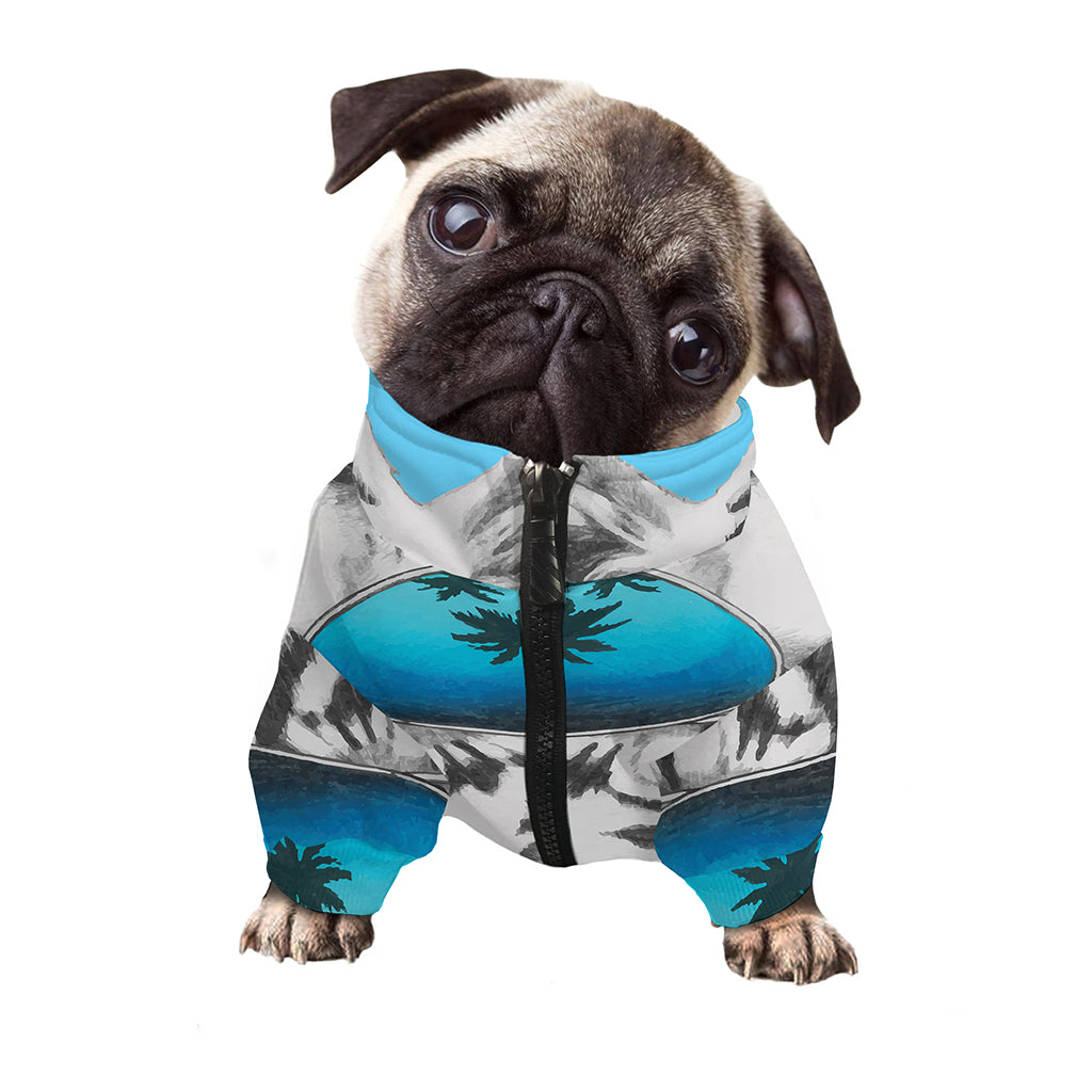 White Tiger With Sunglasses Print Dog Zip Up Jacket