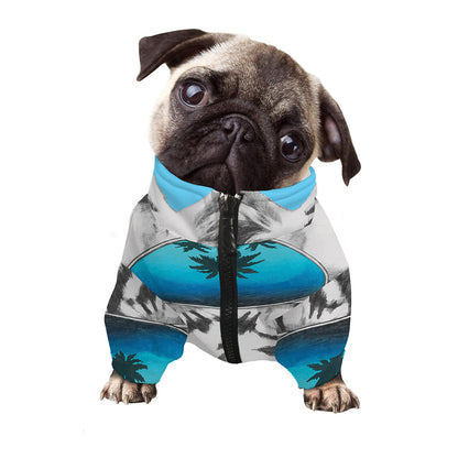 White Tiger With Sunglasses Print Dog Zip Up Jacket
