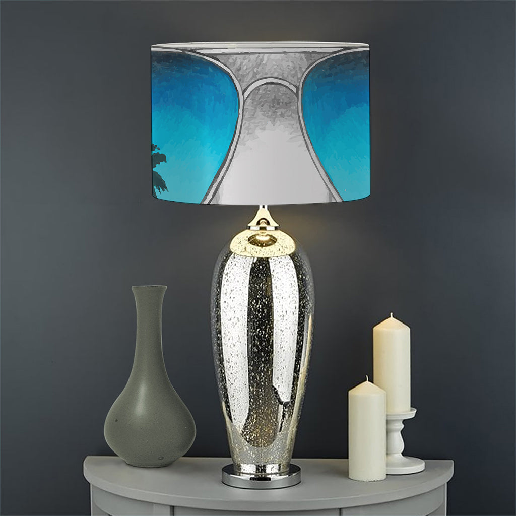 White Tiger With Sunglasses Print Drum Lamp Shade