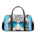 White Tiger With Sunglasses Print Duffel Bag