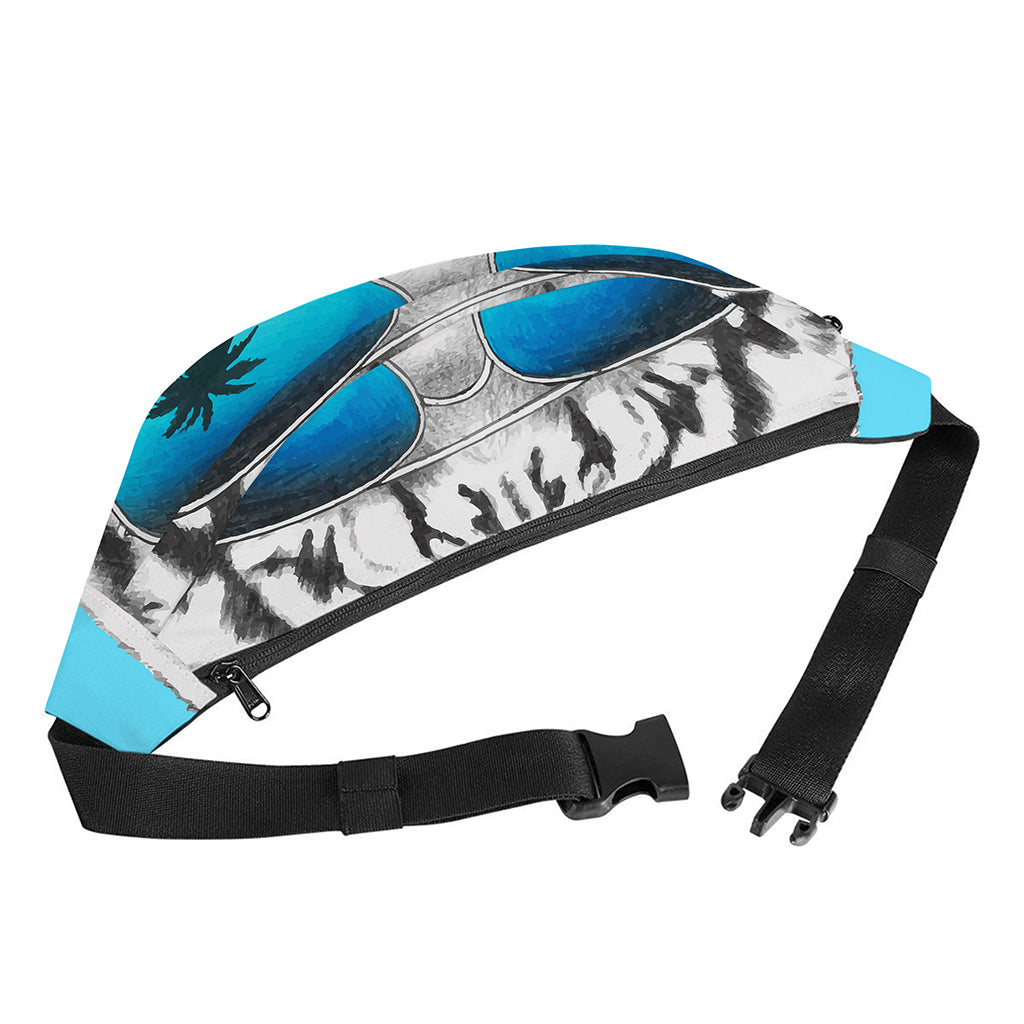White Tiger With Sunglasses Print Fanny Pack