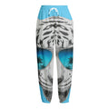 White Tiger With Sunglasses Print Fleece Lined Knit Pants