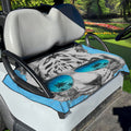 White Tiger With Sunglasses Print Golf Cart Seat Cover