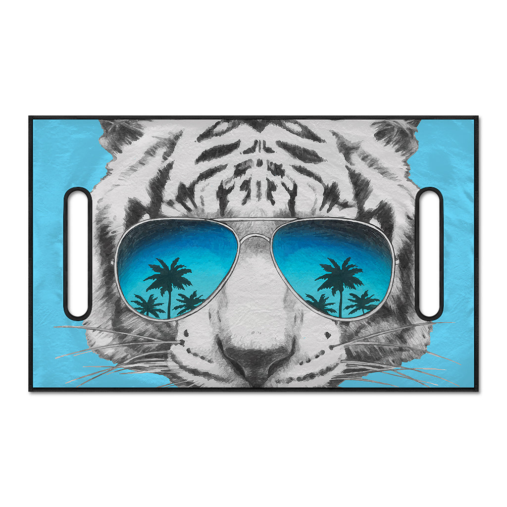 White Tiger With Sunglasses Print Golf Cart Seat Cover