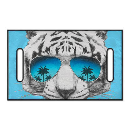 White Tiger With Sunglasses Print Golf Cart Seat Cover