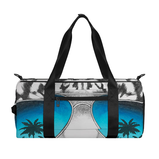 White Tiger With Sunglasses Print Gym Bag