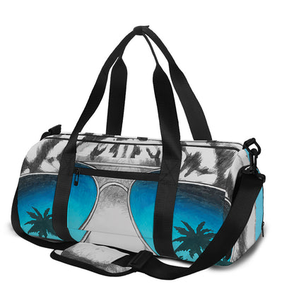 White Tiger With Sunglasses Print Gym Bag