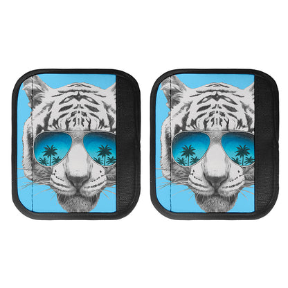 White Tiger With Sunglasses Print Handle Covers