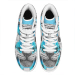White Tiger With Sunglasses Print High Top Leather Sneakers