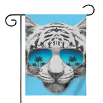 White Tiger With Sunglasses Print House Flag