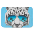 White Tiger With Sunglasses Print Indoor Door Mat
