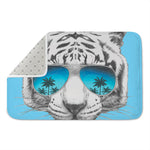 White Tiger With Sunglasses Print Indoor Door Mat