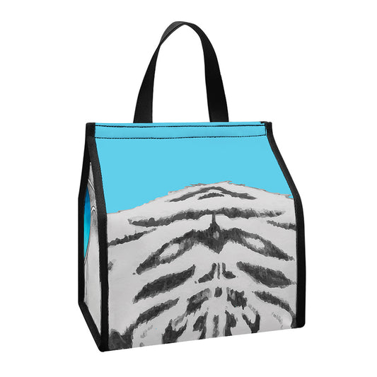 White Tiger With Sunglasses Print Insulated Lunch Tote