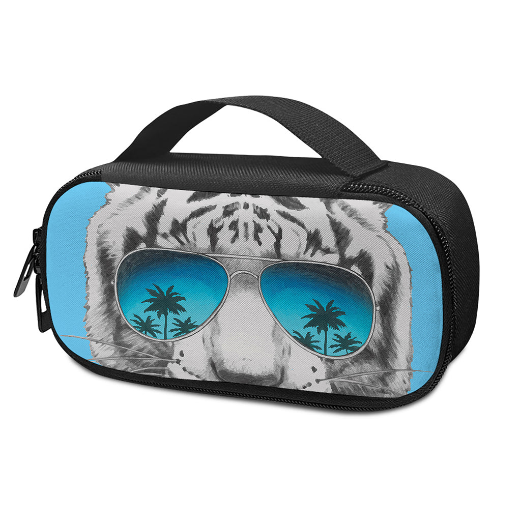 White Tiger With Sunglasses Print Insulin Cooler Travel Case
