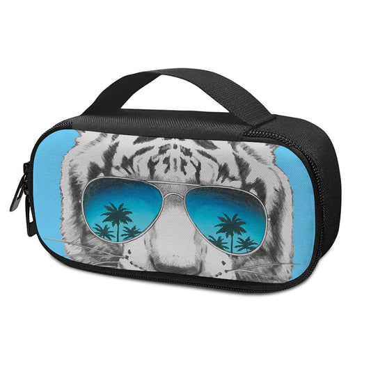 White Tiger With Sunglasses Print Insulin Cooler Travel Case