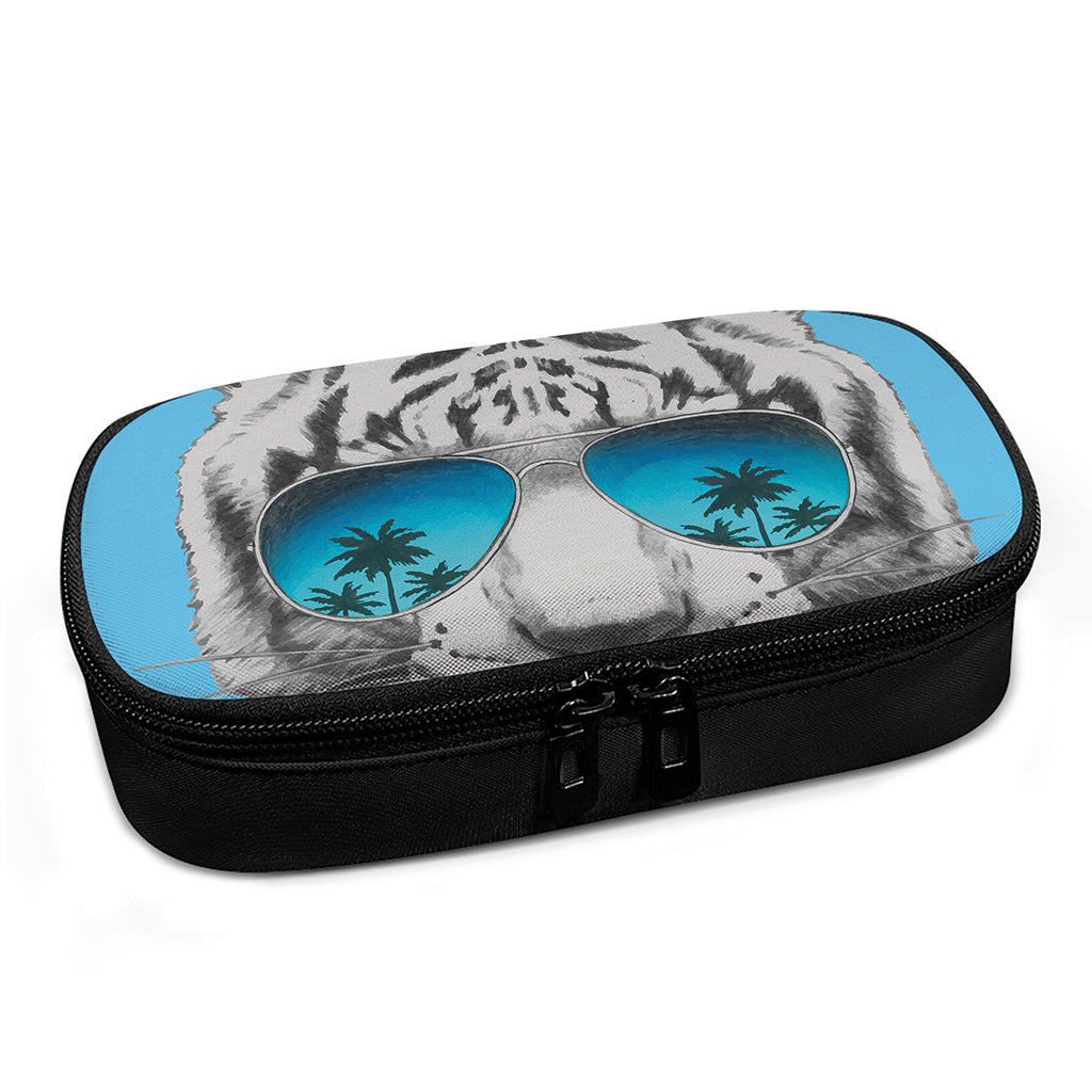White Tiger With Sunglasses Print Insulin Cooler Travel Case